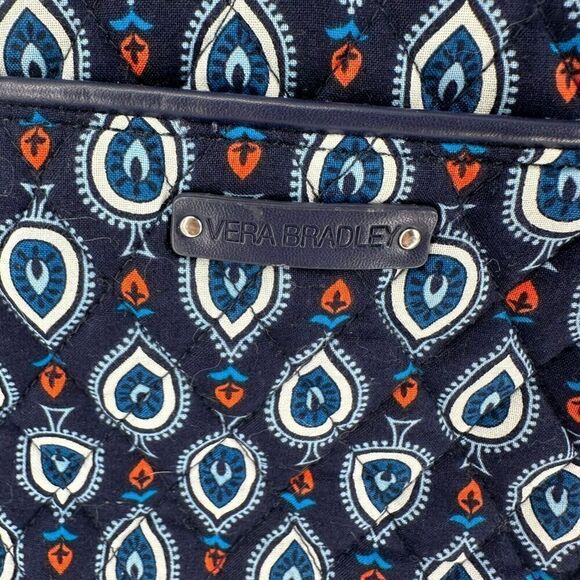 Vera Bradley Marrakesh Motifs Trapeze Crossbody Navy Blue Bohemian Quilted Purse - Picture 2 of 9